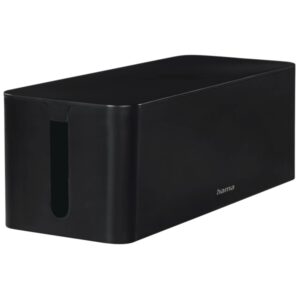 hama maxi caja para regletas y cables facil organizacion y limpieza proteccion infantil y de mascotas diametro maximo del cable 15mm 40.6x15.6x13.5cm color negro