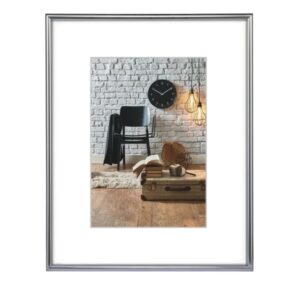 hama sevilla decor marco de fotos 10x15cm plastico 11.5x16.5x2cm color plata