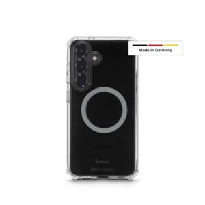 hama extreme protect funda para samsung galaxy s25 magnetico antideslizante policarbonato proteccion d3o bordes elevados color transparente