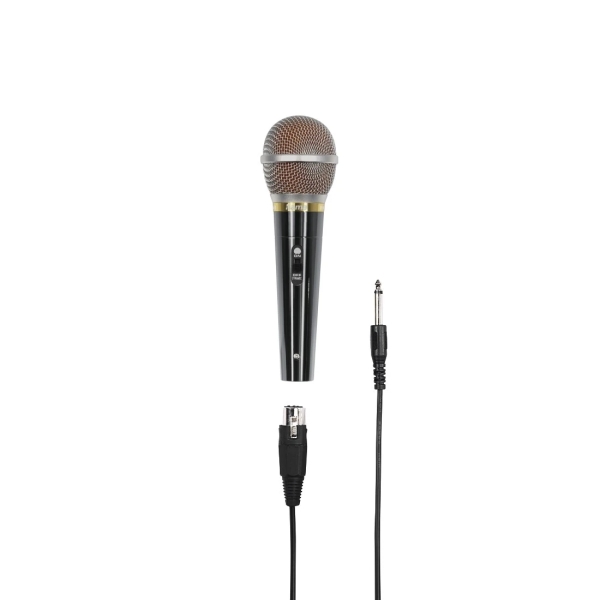 hama dm60 microfono dinamico cable 3m 100hz xlr hembra cardioide 600 ohm 180x54x54mm color plata