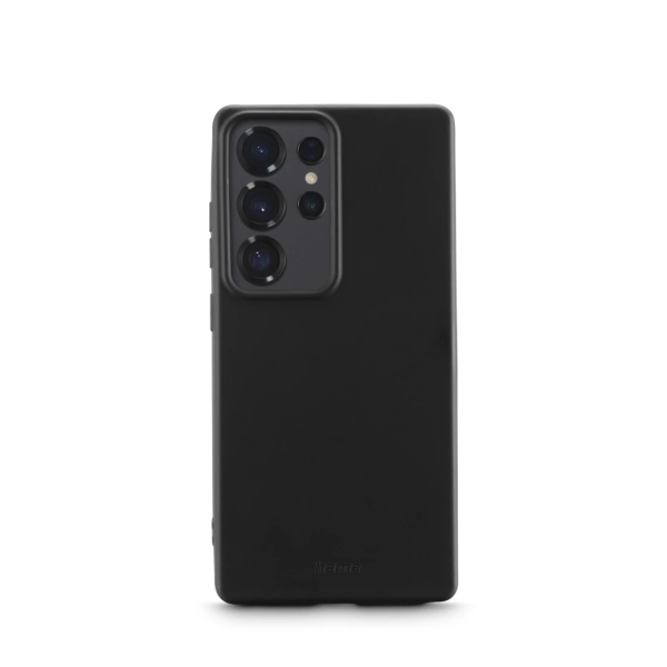 hama fantastic feel funda para samsung galaxy s25 ultra antiadherente anti suciedad poliuretano termoplastico bordes elevados color negro