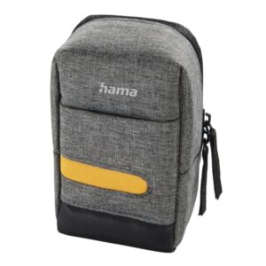 hama terra funda para camara poliester reciclado asa para cinturon correa de cuello desmontable 7.5x4.5x13cm color gris