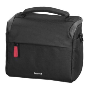 hama matera funda para camara poliester reciclado adaptable a maleta compartimentos separados para objetivos asa de mano 20x10.5x16.5cm color negro