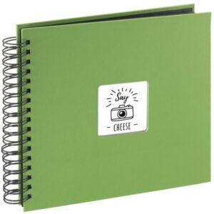 hama album de fotos con espiral 50 paginas negras tapa de papel 28x24cm color verde