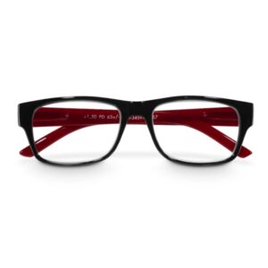 hama gafas de lectura de +1.5 dioptrias montura de plastico reciclado unisex color negro y rojo