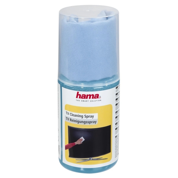 hama tv cleaning spray limpiador de pantallas capacidad 200ml bayeta de microfibra color azul