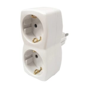 hama regleta de pared con 2 tomas schuko potencia maxima 3600w color blanco