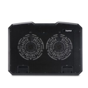 hama base de refrigeracion para portatil hasta 15.6" con 2 ventiladores de 12.5cm silencioso cable 50cm usb a luz led altura ajustable antideslizante 37x27x3cm color negro