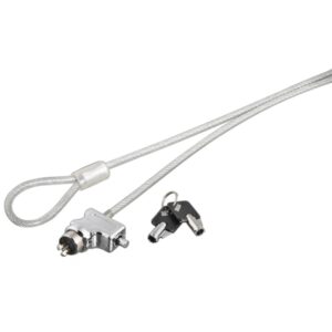 hama cable de seguridad para portatiles de 4mm cable 180cm 2 llaves cilindricas acero color plata