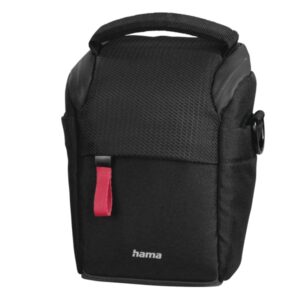 hama matera funda para camara poliester reciclado asa para cinturon compartimento separados para objetivo asa de mano 8x7.5x13cm color negro