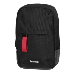 hama matera funda para camara poliester reciclado asa para cinturon correa de cuello desmontable 7.5x4.5x13cm color negro