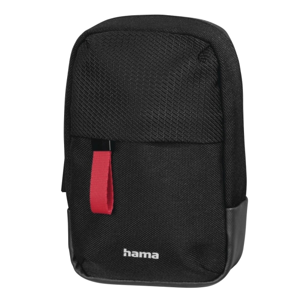 hama matera funda para camara poliester reciclado asa para cinturon correa de cuello desmontable 7.5x4.5x13cm color negro