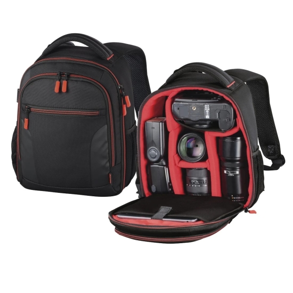 hama miami mochila para camara capacidad 5l poliester compartimentos separados para objetivos asa de mano 22x10x24cm color negro