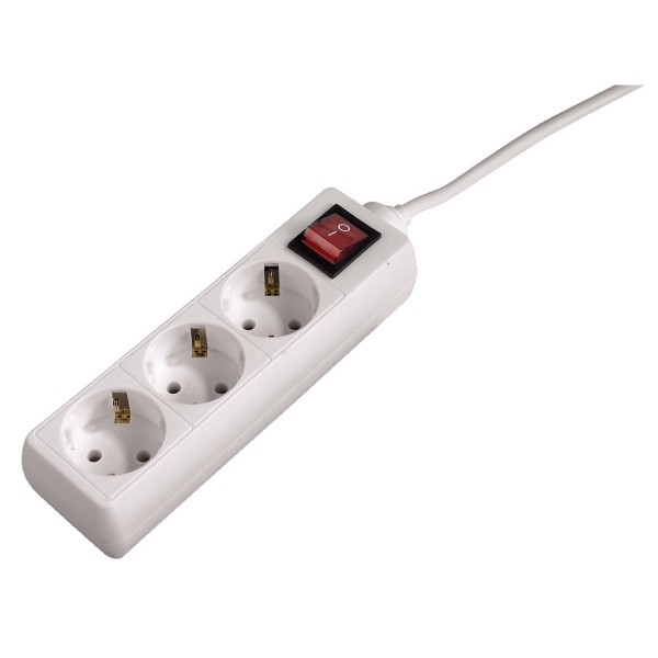 hama regleta alimentacion con 3 tomas potencia maxima 3500w cable 1.4m color blanco