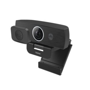 hama c 900 pro webcam uhd 4k cable 1.8m usb c 3.0 microfono integrado proteccion contra espias indicador led modo uvc reduccion de ruido exposicion automatica 10x5.2x6.3cm color negro