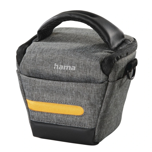 hama trinidad funda para camara poliester reciclado asa para cinturon asa de mano 13.5x9.5x12cm color gris