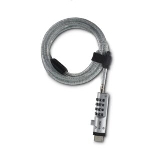 hama cable de seguridad para portatiles de 5.5mm cable 180cm acero candado de combinacion color acero