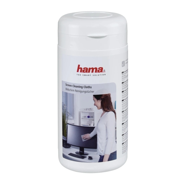 hama pack de 100 bayetas de lana para pantallas bote dispensador