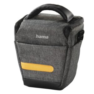 hama trinidad funda para camara poliester reciclado asa para cinturon asa de mano 16x10x16cm color gris