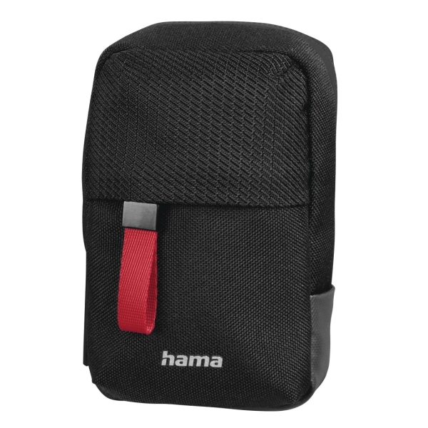 hama matera funda para camara poliester reciclado asa para cinturon correa de cuello desmontable 6.5x3x11cm color negro