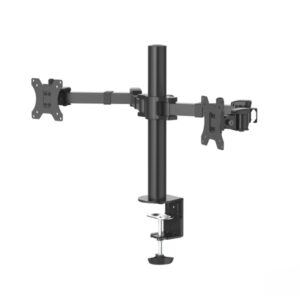 hama soporte de mesa con brazos articulados para 2 monitores de 13 a 35" capacidad 15kg inclinacion 35º altura ajustable giro 180º acero vesa 100x100 101.8x13.81x40.43cm color negro