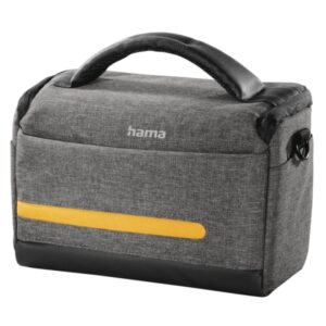 hama terra funda para camara poliester reciclado adaptable a maleta compartimento separado para objetivo asa de mano 23x9.5x14cm color gris