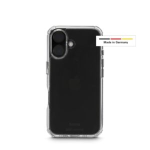 hama extreme protect funda para iphone 16 antideslizante policarbonato proteccion d3o bordes elevados color transparente
