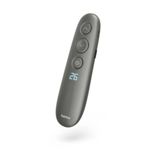 hama spot pointer v2 presentador de diapositivas puntero laser rojo pantalla digital recargable autonomia de 3 meses alcance 20m usb a con tarjeta micro sd color negro