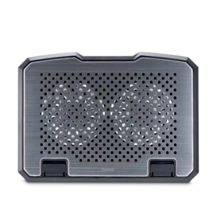 hama aluminium base de refrigeracion para portatil hasta 15.6" 2 ventiladores de 12.5cm silencioso cable 40cm usb a luz led inclinable antideslizante metalico 37x27x3cm color negro