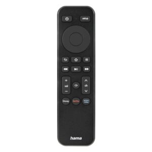 hama mando a distancia para tv universal alcance 10m acceso directo a plataformas de streaming 14x3.8x1.9cm color negro