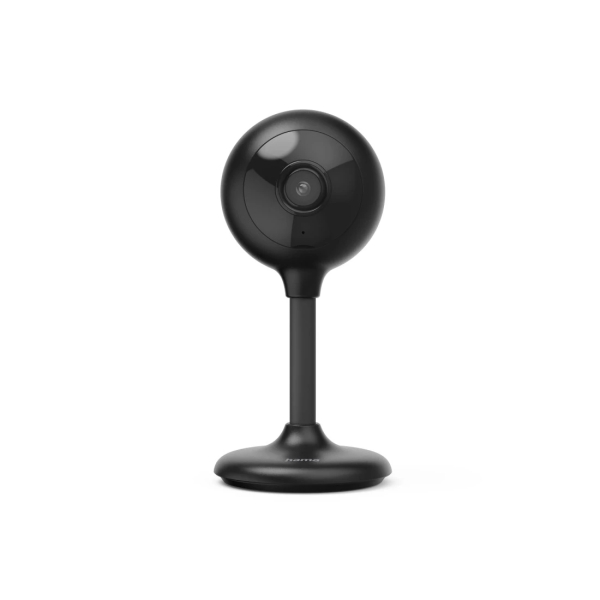 hama camara de vigilancia inteligente con microfono vision nocturna cable 1m luz led ideal para mascotas asistente de voz wifi 2.4ghz full hd color negro