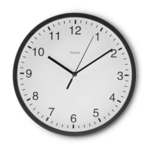 hama elba reloj de pared analogico silencioso funciona con 1 pila aa 25x4cm color negro