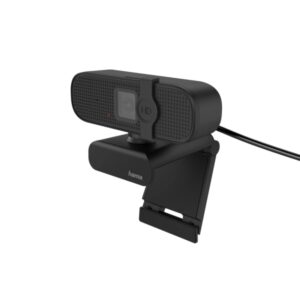 hama c 400 webcam hd 1080p cable 1.8m usb a 2.0 microfono integrado proteccion contra espias indicador led modo uvc exposicion automatica 5.5x5x9.2cm color negro