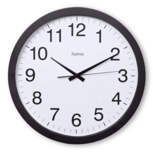 hama aruba reloj de pared analogico silencioso funciona con 1 pila aa 40x5cm color negro