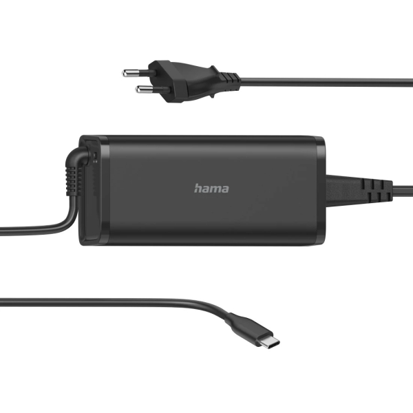 hama essential fuente de alimentacion universal para portatil potencia 92w voltaje 5 20v cable de entrada 1.2m cable de salida 0.93m power delivery color negro