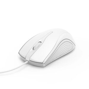 hama mc 200 raton optico 1000dpi cable 150cm 3 botones uso ambidiestro 6.4x3.7x11.4cm color blanco