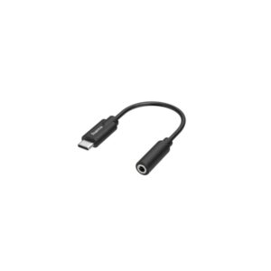 hama essential cable adaptador de audio usb c macho jack hembra de 3.5mm estereo color negro