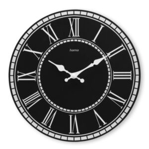 hama rab reloj de pared analogico cuarzo silencioso mdf funciona con 1 pila aa 30x2cm color negro