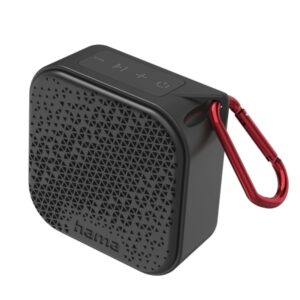 hama altavoz portatil con asa potencia 3.5w bluetooth autonomia hasta 14h jack 3.5mm usb c bateria 1050mah rango 10m 8.4x8.4x3.8cm color negro
