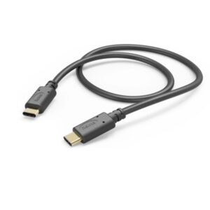 hama cable usb c macho potencia maxima 60w longitud 1.5m velocidad hasta 480mbps chapado en oro color negro