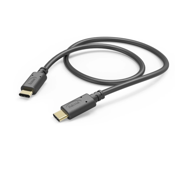 hama cable usb c macho potencia maxima 60w longitud 1.5m velocidad hasta 480mbps chapado en oro color negro