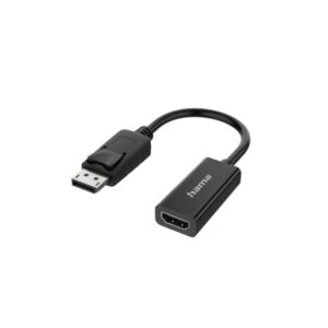 hama essential adapatador de video 4k displayport macho hdmi hembra color negro