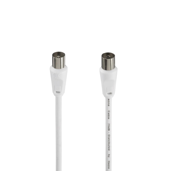 hama entry cable coaxial de antena macho/hembra longitud 1.5m apantallamiento 75db impedancia 75ohm color blanco