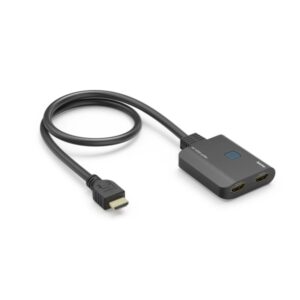 hama divisor hdmi 4k 1 entrada 2 salidas indicador led 6.55x1.6x5.55cm color negro