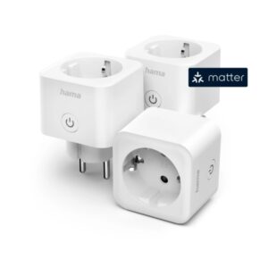 hama pack de 3 enchufes wlan inteligentes potencias hasta 3680w wifi temporizador ip20 compatible con asistente de voz control con app color blanco