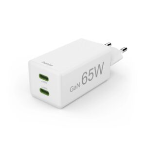 hama cargador de pared potencia 65w usb c gan power delivery qualcomm gan color blanco