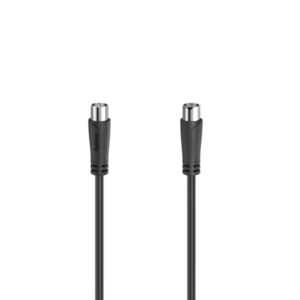 hama essential cable coaxial de antena macho/hembra longitud 1.5m doble blindaje apantallamiento 90db impedancia 75ohm color negro