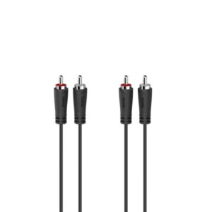 hama essential cable de audio longitud 5m estereo doble conector macho color negro