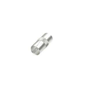 hama essential adaptador de antena doble coaxial macho color plata