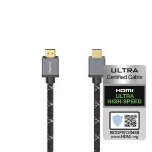 hama prime cable hdmi 8k macho longitud 3m certificado soporta earc y 3d terminales chapados en oro ethernet velocidad hasta 48gbps blindaje completo color gris